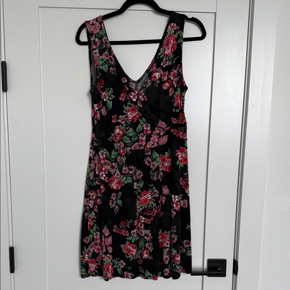 Maurices Black and Red Floral Mini Dress